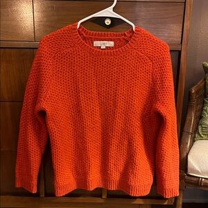 LOFT Vibrant Orange Textured Sweater